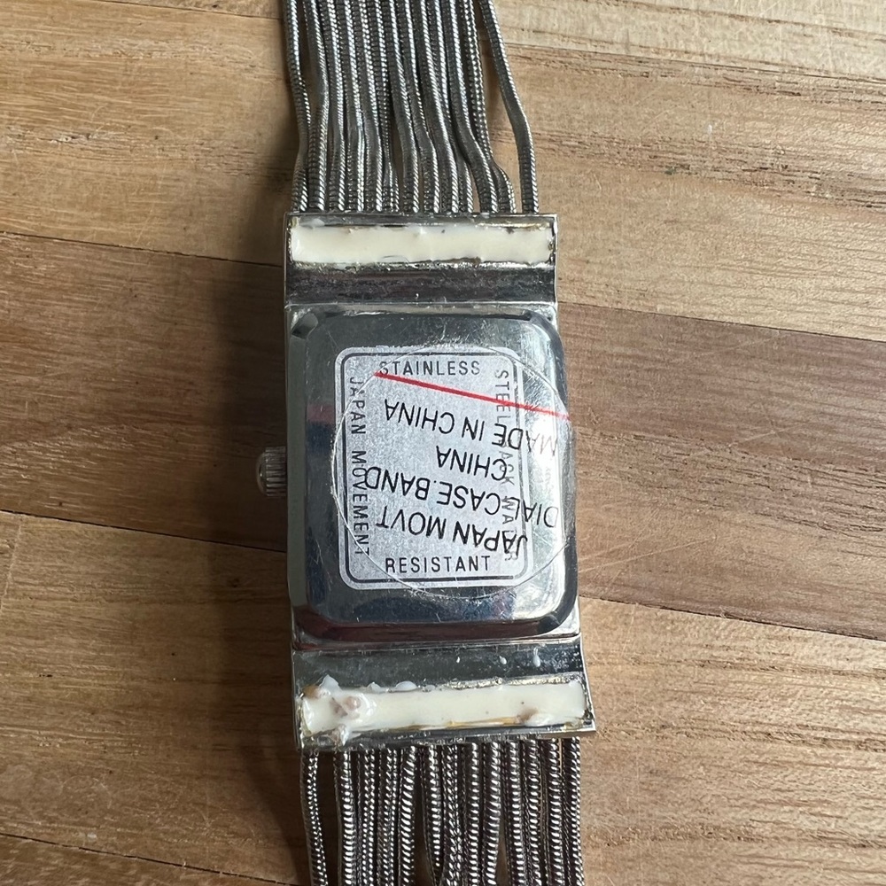 Echo Ladies Rectangular Blue Dial Silver Tone Bra… - image 4